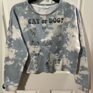 Grayson Social Graphic Sleepwear Blue and White Women / Juniors Sweatshirt.